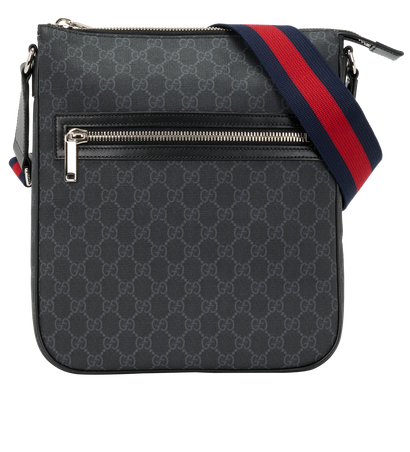 GG Supreme Messenger, &pound;850, Handbags, Black, Canvas/Leather, Front view